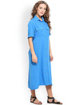 Rosyalps Blue Shirt Dress